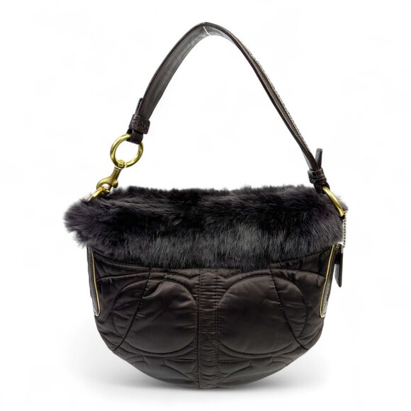 Coach Vintage Y2K Limited Edition Signature Soho Ski Hobo Bag with Black Rabbit - Picture 1 of 15